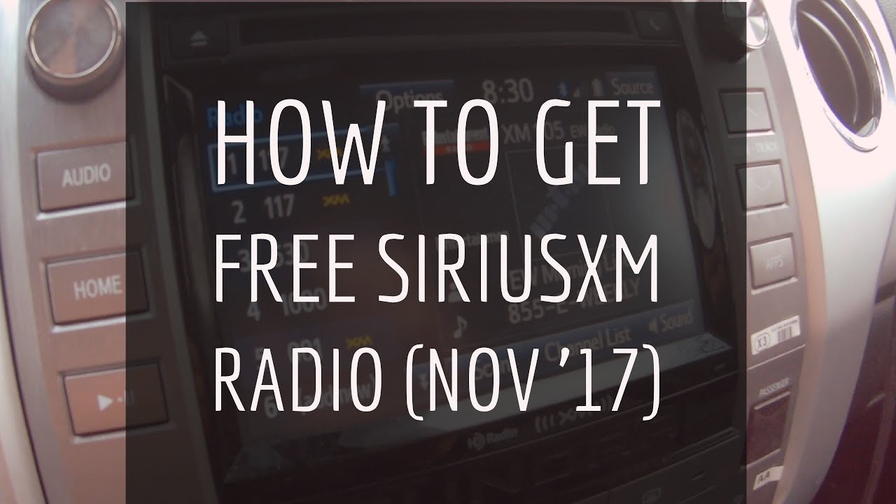 how to activate xm radio for free to